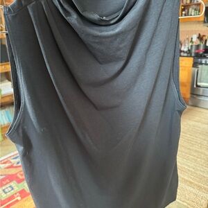 Sleeveless Grown-On Mockneck Top